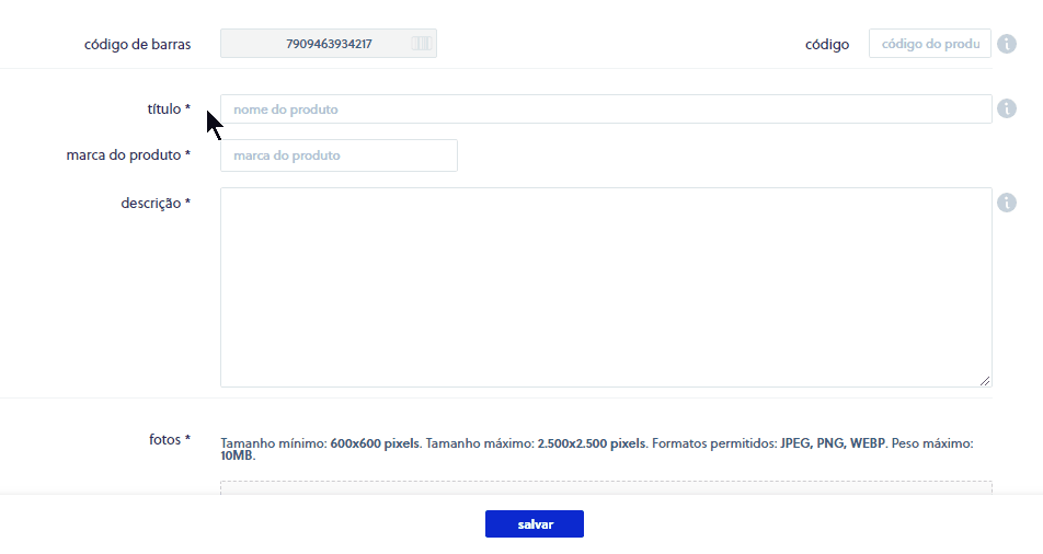 Ferramenta de categorização automática do Olist em ação.
