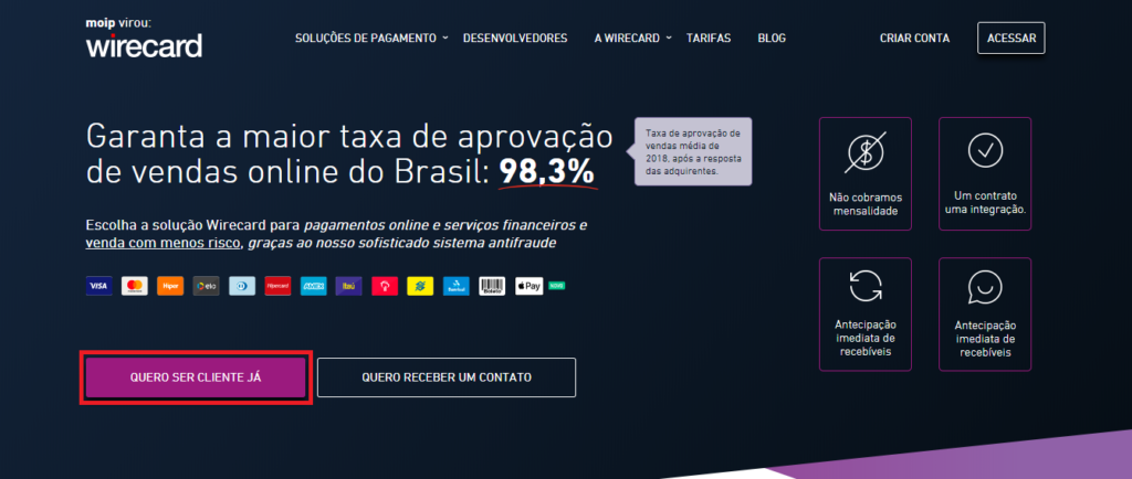 Selecione a opção “Quero ser cliente já”.