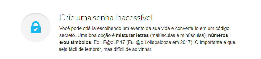 Dicas para criar criar uma senha difícil de ser invadida | Reprodução: Mercado Pago.
