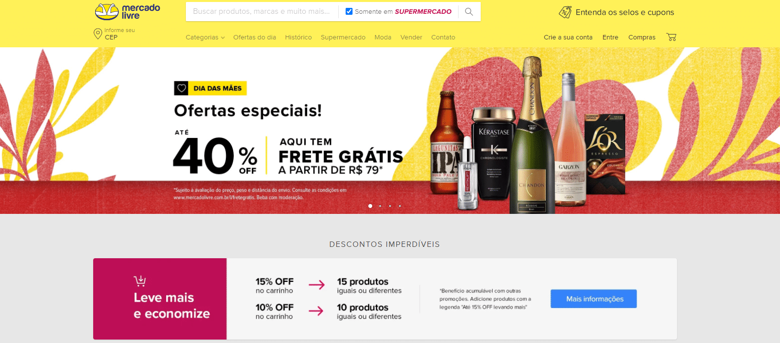 Venda de Alimentos e Bebidas - Super Mercado Livre