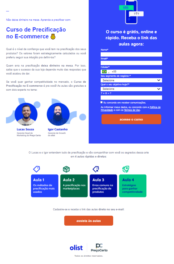 Termos de Marketing Digital - Landing Page Exemplo